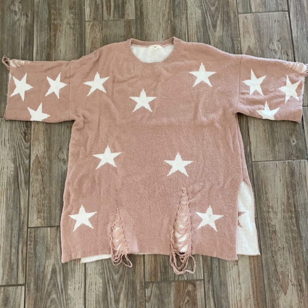 Short sleeve sweater tunic